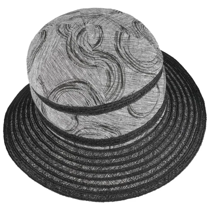 Women Straw Hats Mayser Alma Caranda Circles Fabric Hat Blue Women Straw Hats Mayser Alma Caranda Circles Fabric Hat Blue