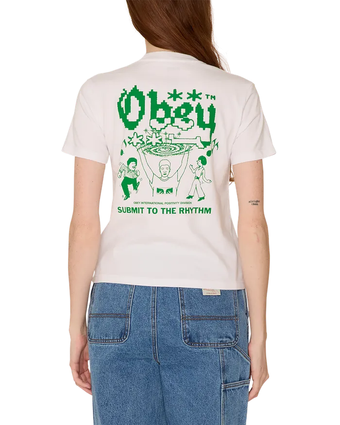 Women SUBMIT TO THE RHYTHM KAYLIN TSHIRT White TSHIRTS OBEY Clothing