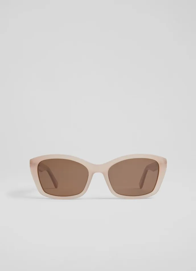 Women Sunglasses LKBennett Celeste Cream Acetate Sunglasses