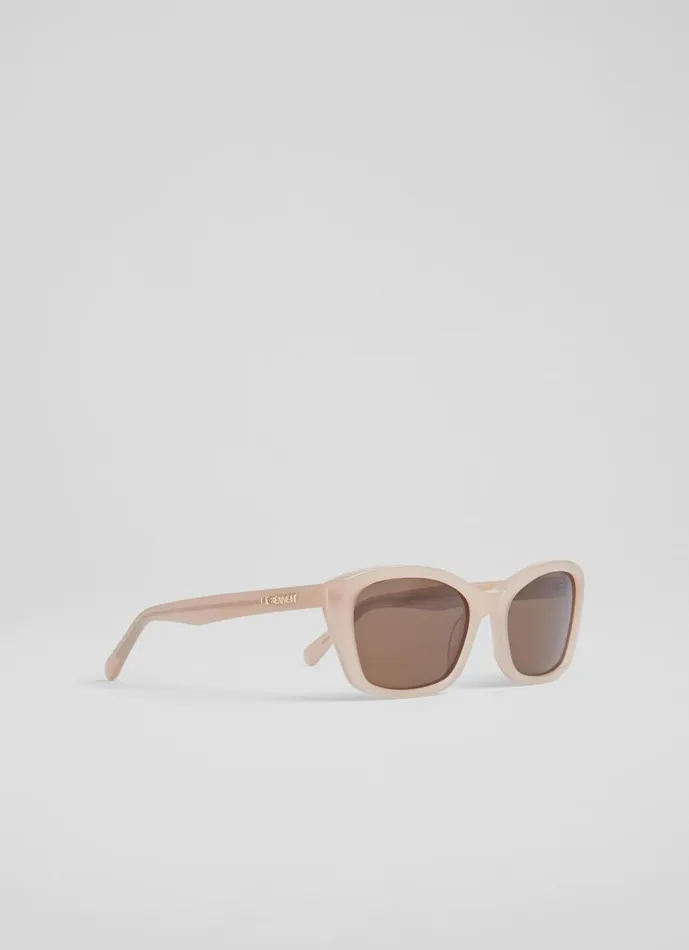 Women Sunglasses LKBennett Celeste Cream Acetate Sunglasses