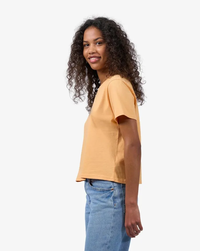 Women TShirts Colorful Standard Organic Boxy Crop Tee Lava Grey