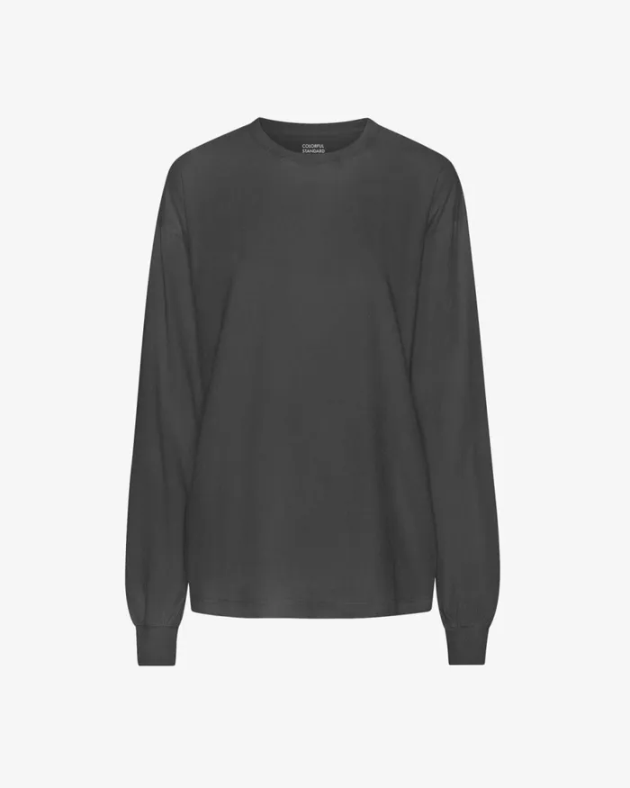 Women TShirts Colorful Standard Oversized Organic LS TShirt Faded Black
