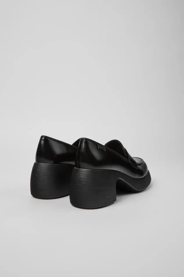 Women Thelma Black Leather Shoes Camper Formal Shoes