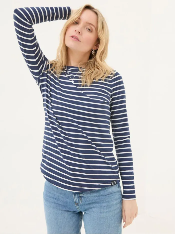 Women Tops and TShirts Fat Face Breton Blue TShirt