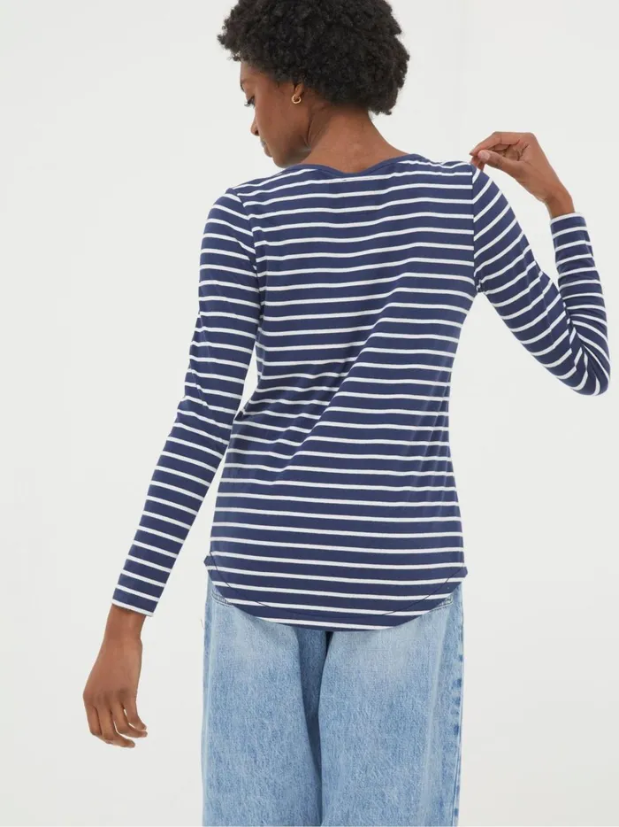 Women Tops and TShirts Fat Face Breton Blue TShirt
