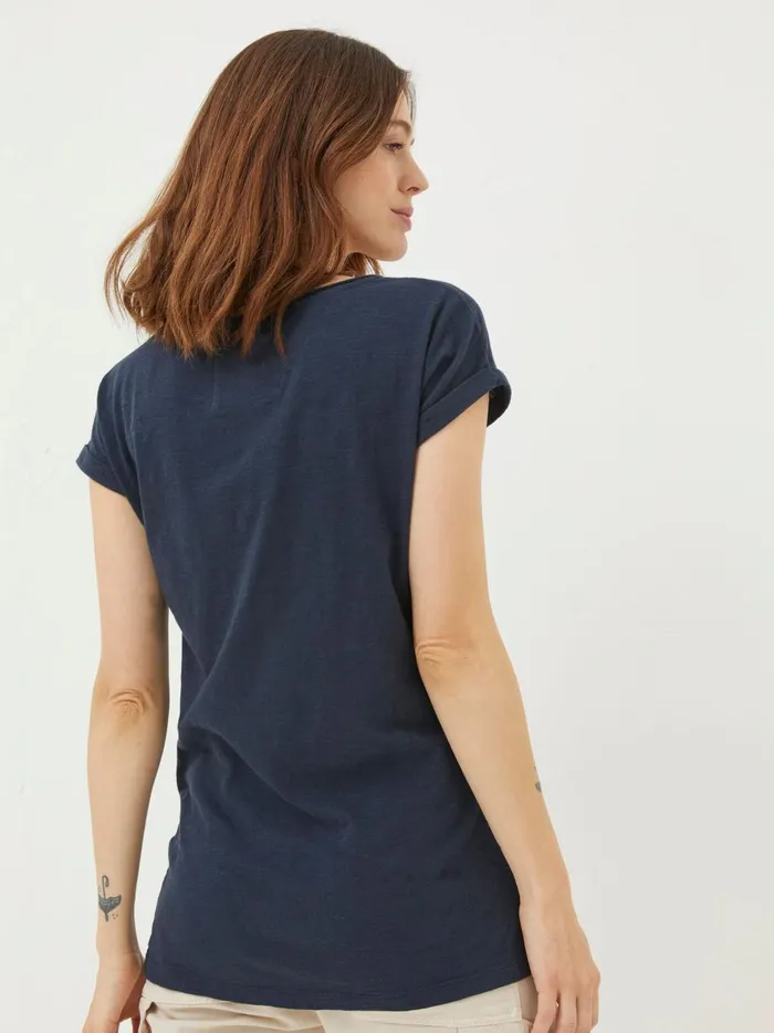 Women Tops and TShirts Fat Face Ivy Organic Cotton Navy Blue TShirt