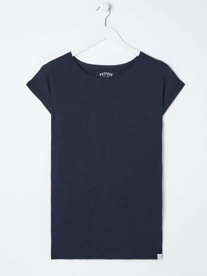 Women Tops and TShirts Fat Face Ivy Organic Cotton Navy Blue TShirt
