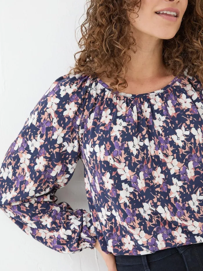 Women Tops and TShirts Fat Face Lily Multi Floral Top