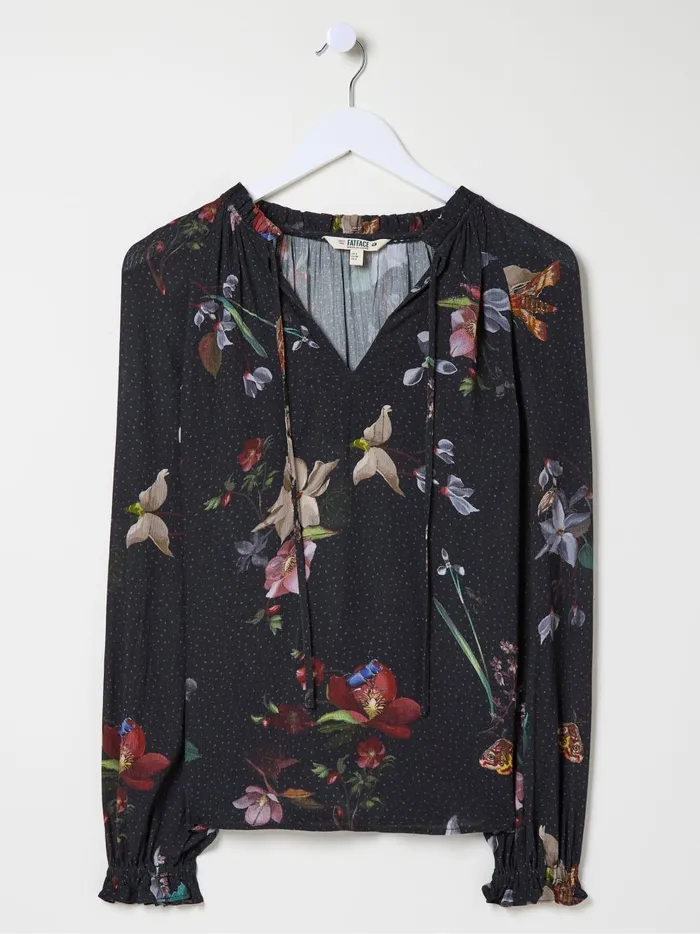 Women Tops and TShirts Fat Face Lily Multi Floral Top