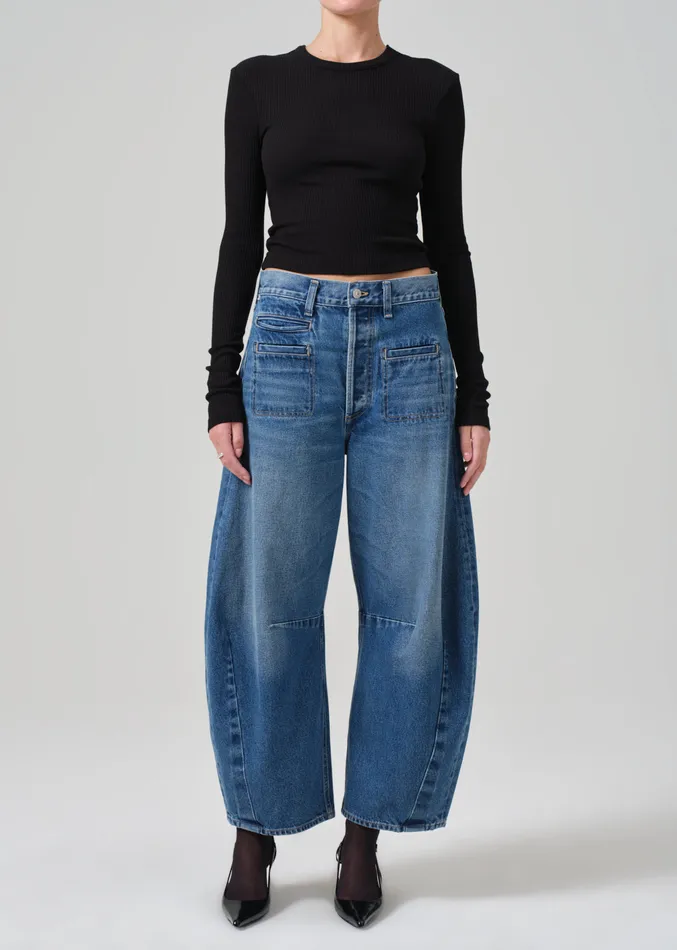 Women Tops Citizens Of Humanity Cropped Faena Crewneck In Black