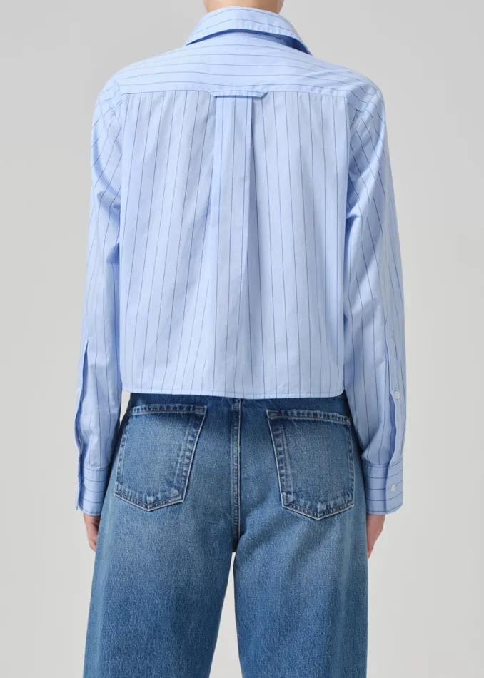 Women Tops Citizens Of Humanity Fino Cropped Shirt In Ellis Stripe
