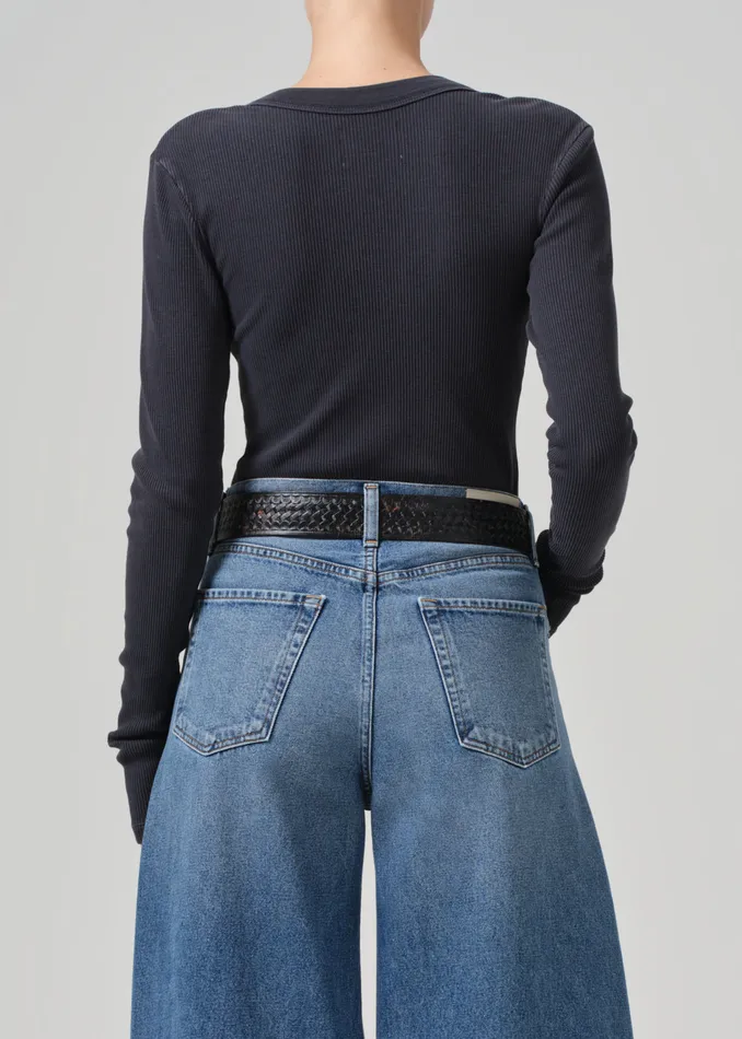 Women Tops Citizens Of Humanity Varra Henley In Charcoal Mineral