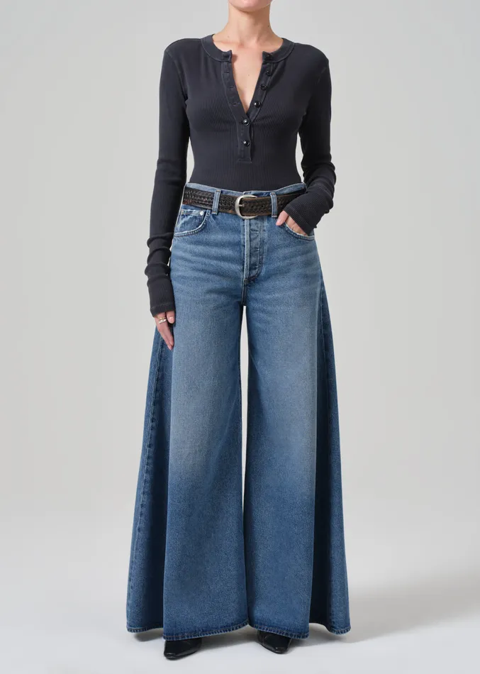 Women Tops Citizens Of Humanity Varra Henley In Charcoal Mineral