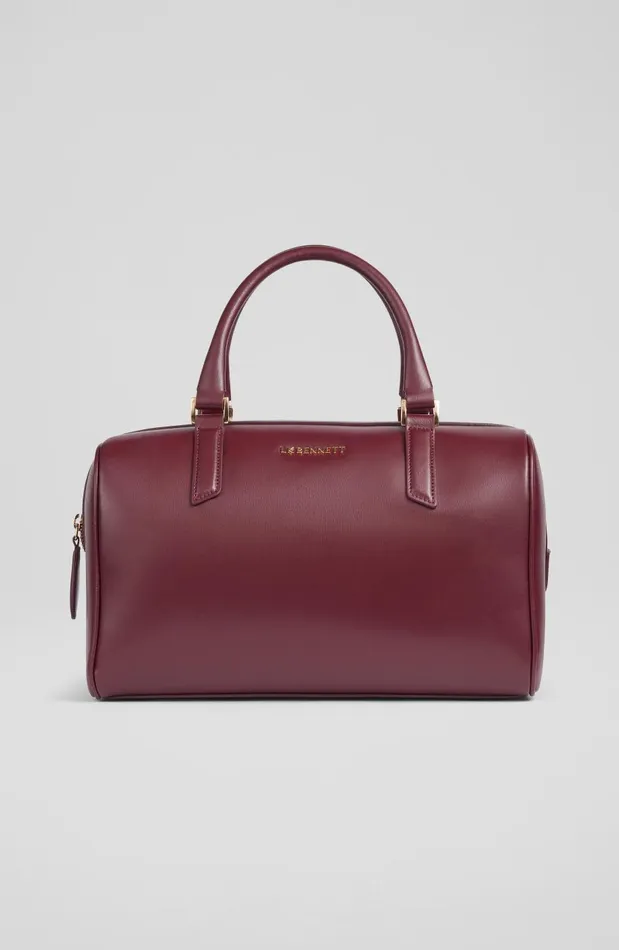 Women Tote Bags LKBennett Fleur Bordeaux Leather Bowling Bag Women Tote Bags LKBennett Fleur Bordeaux Leather Bowling Bag