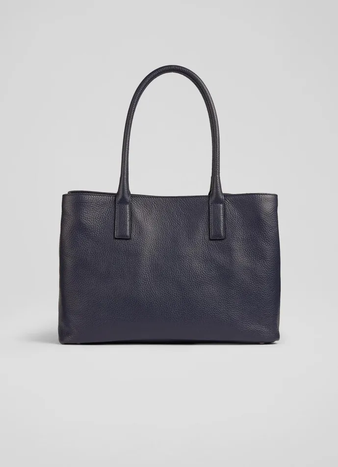 Women Tote Bags LKBennett Lillian Midnight Grainy Leather Tote Bag Women Tote Bags LKBennett Lillian Midnight Grainy Leather Tote Bag