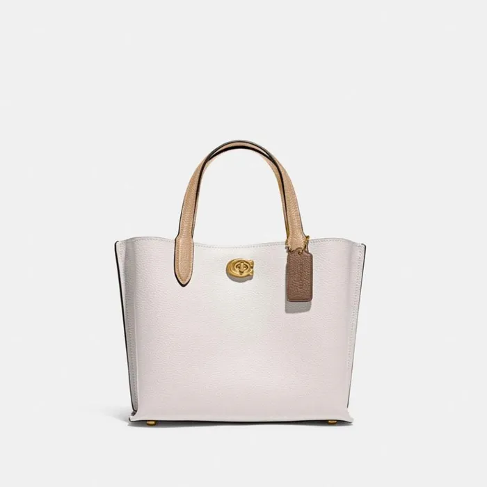 Women Totes and Carryalls Coach Willow Tote 24 In Colorblock Brasschalk Multi