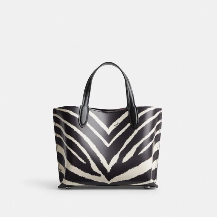 Women Totes and Carryalls Coach Willow Tote 24 With Zebra Print Silverzebra