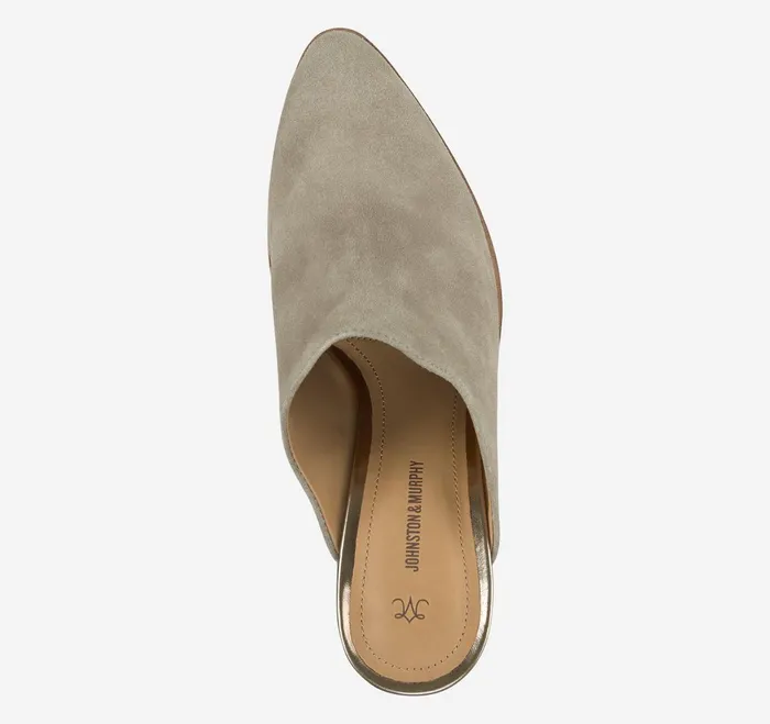 Women Trista Mule Taupe Italian Suede JohnstonandMurphy Mules and Loafers Women Trista Mule Taupe Italian Suede JohnstonandMurphy Mules and Loafers