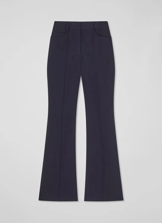 Women Trousers LKBennett Susie Navy CottonBlend Flared Trousers Navy Women Trousers LKBennett Susie Navy CottonBlend Flared Trousers Navy