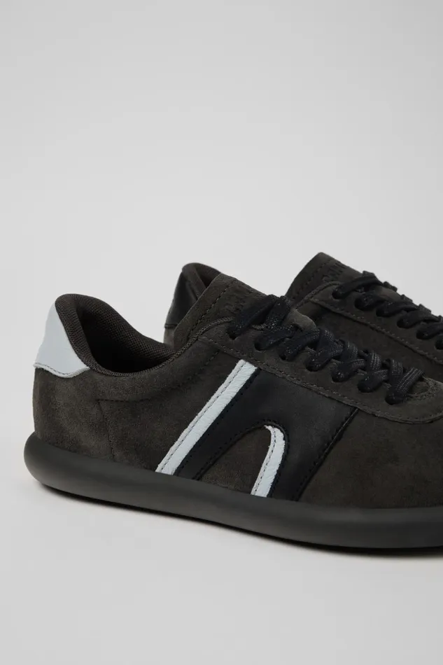 Women Twins Grayblack NubuckLeather Sneaker Camper Sneakers