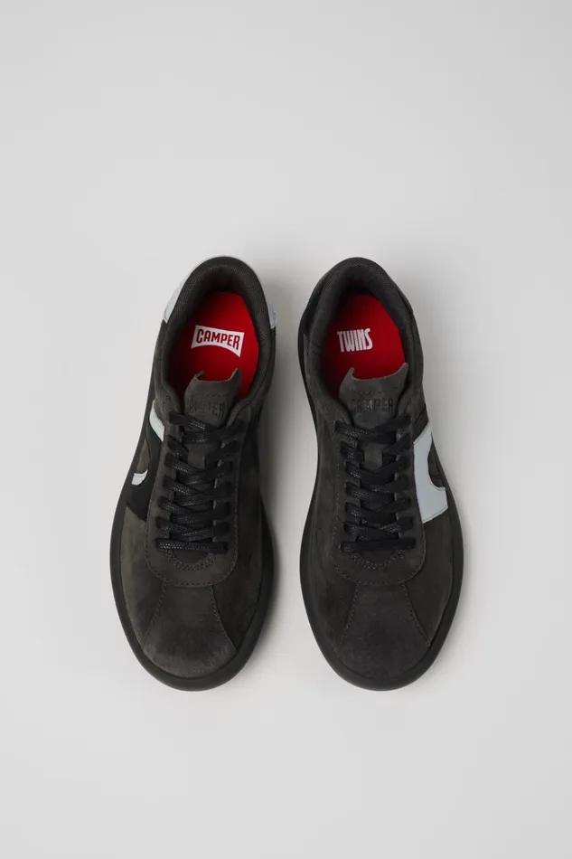 Women Twins Grayblack NubuckLeather Sneaker Camper Sneakers