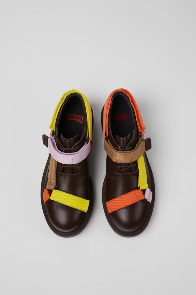 Women Twins Multicolored Leather And Textile Shoes Camper Formal Shoes Women Twins Multicolored Leather And Textile Shoes Camper Formal Shoes