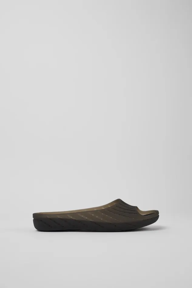 Women Wabi Black Monomaterial Sandals Camper Flat Shoes