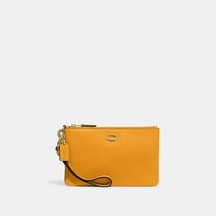 Women Wristlets Coach Small Wristlet Brassbuttercup