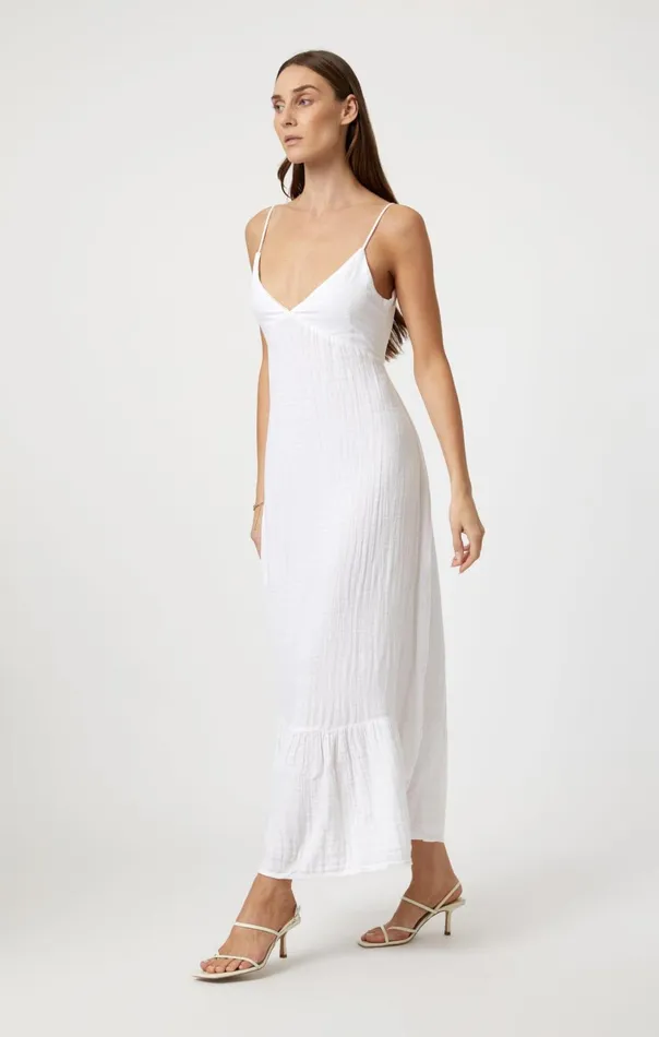 Woven Maxi Dress In White Women Mavi Jeans Dresses and Skirts
