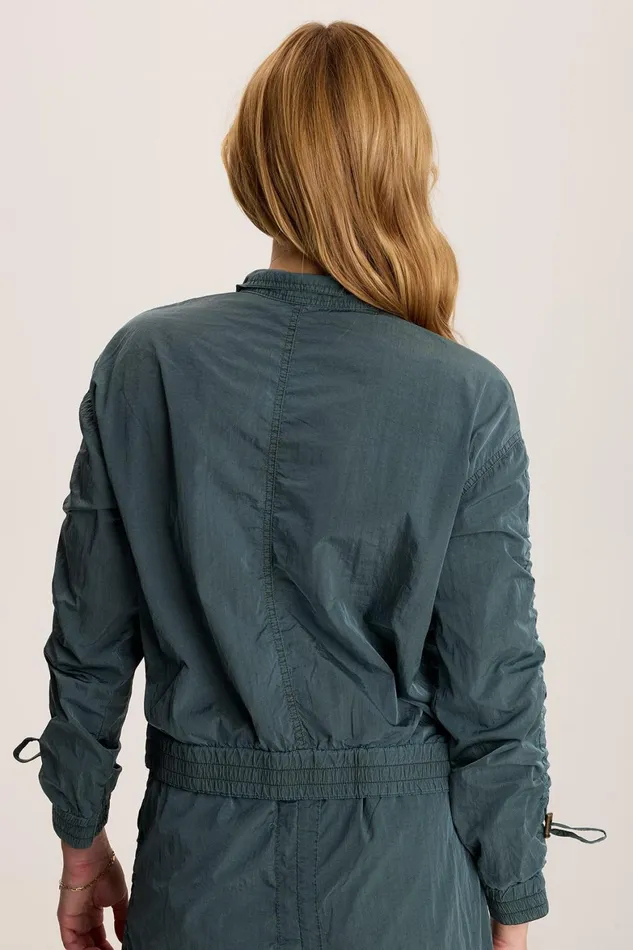 XCVI Burris Ruched Athletic Bomber Jacket Women Jackets