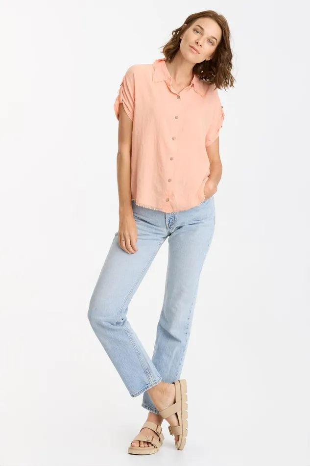 XCVI Ninette ButtonUp Top Women ShirtsBlouses