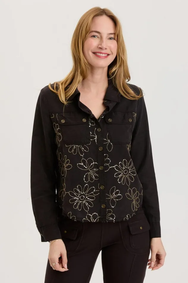 XCVI Paisley Shacket Women ShirtsBlouses