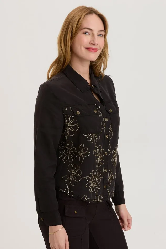 XCVI Paisley Shacket Women ShirtsBlouses