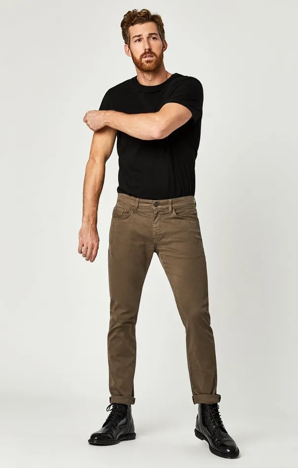 Zach Straight Leg In Morel Sateen Twill Men Mavi Jeans Pants