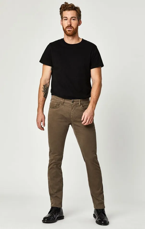 Zach Straight Leg In Morel Sateen Twill Men Mavi Jeans Pants